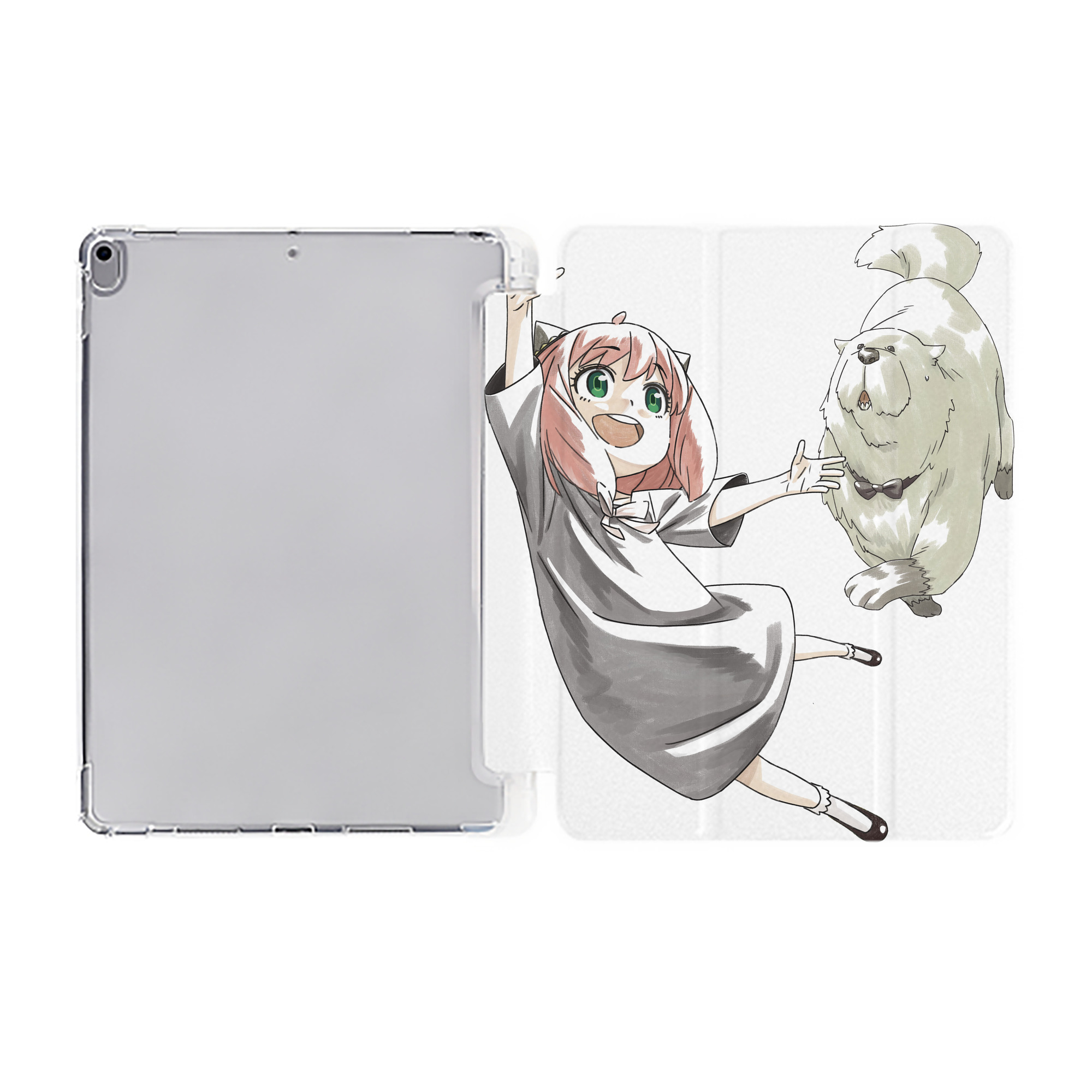 （画像用） SPY×FAMILY间谍家家酒 IPad ケース ペン収納付き 三つ折りスタンド PUレザー×シリコン 対応機種9.5/10.5/10.9インチ